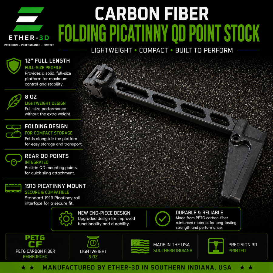 Carbon Fiber Folding Picatinny QD Point Stock