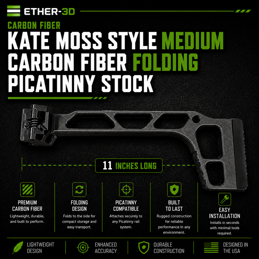 Kate Moss Style Medium Carbon Fiber Folding Picatinny Stock