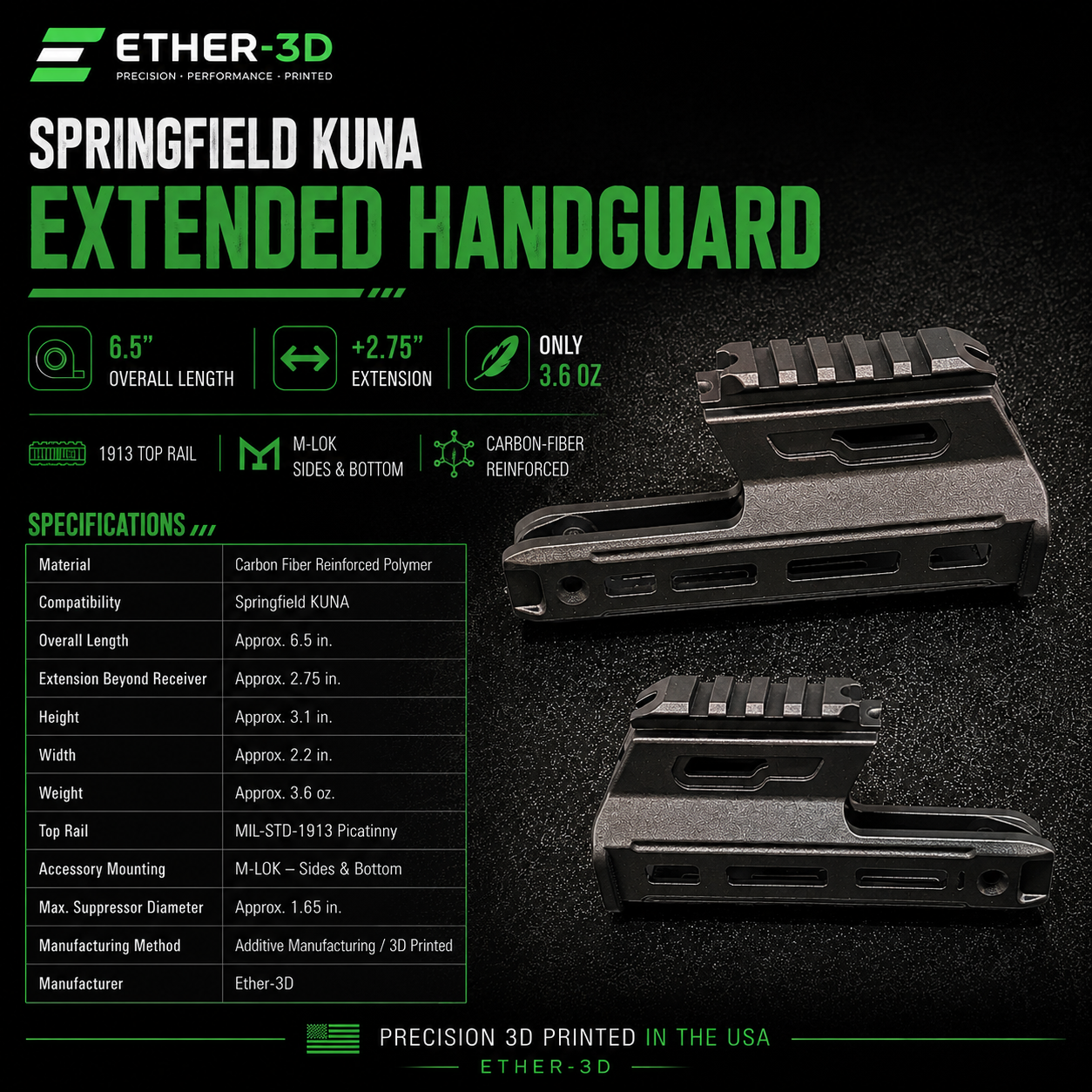 Springfield KUNA Extended Handguard