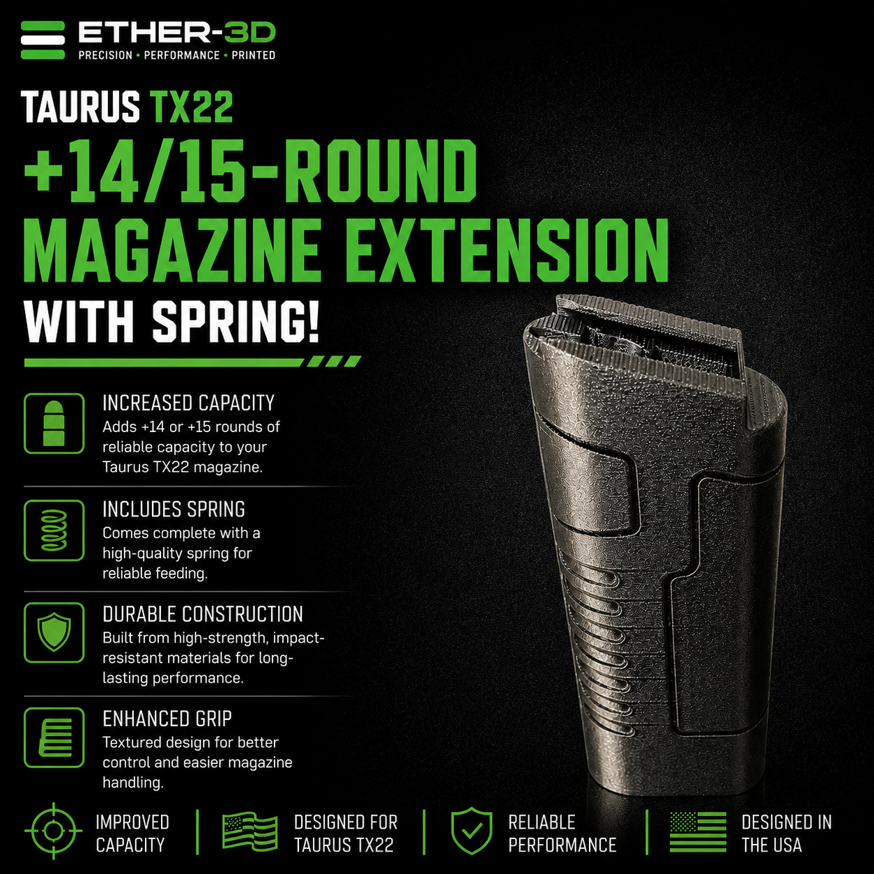 Taurus TX22 +14/15-Round .22 LR Magazine Extension