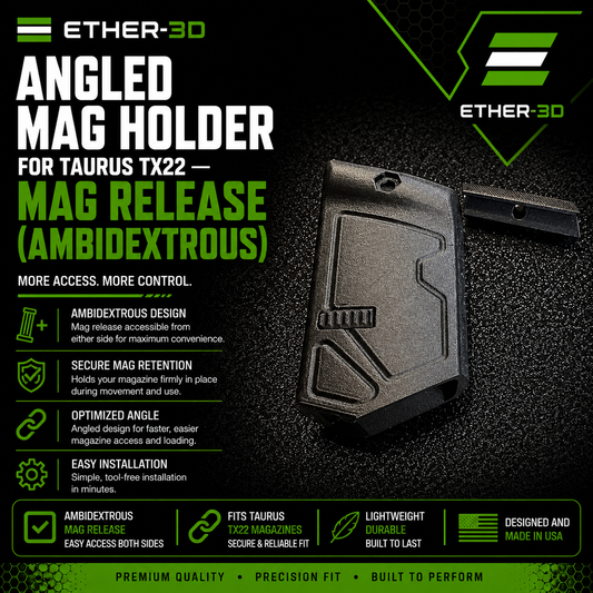 Angled Mag Holder for Taurus TX22 — Mag Release (Ambidextrous)