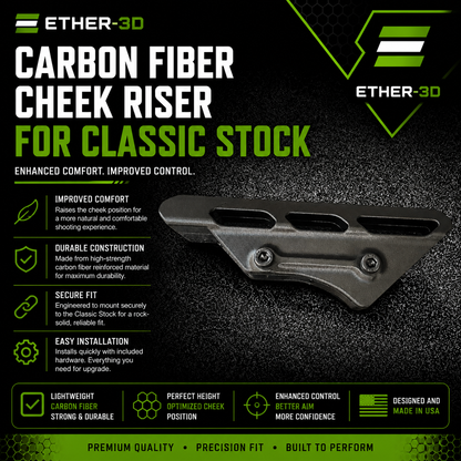 Carbon Fiber Cheek Riser For Classic Stock