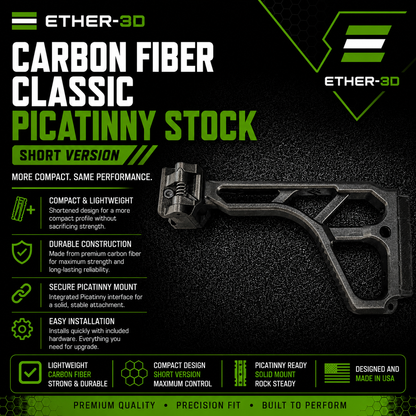 Carbon Fiber Classic Picatinny Stock – Short Version