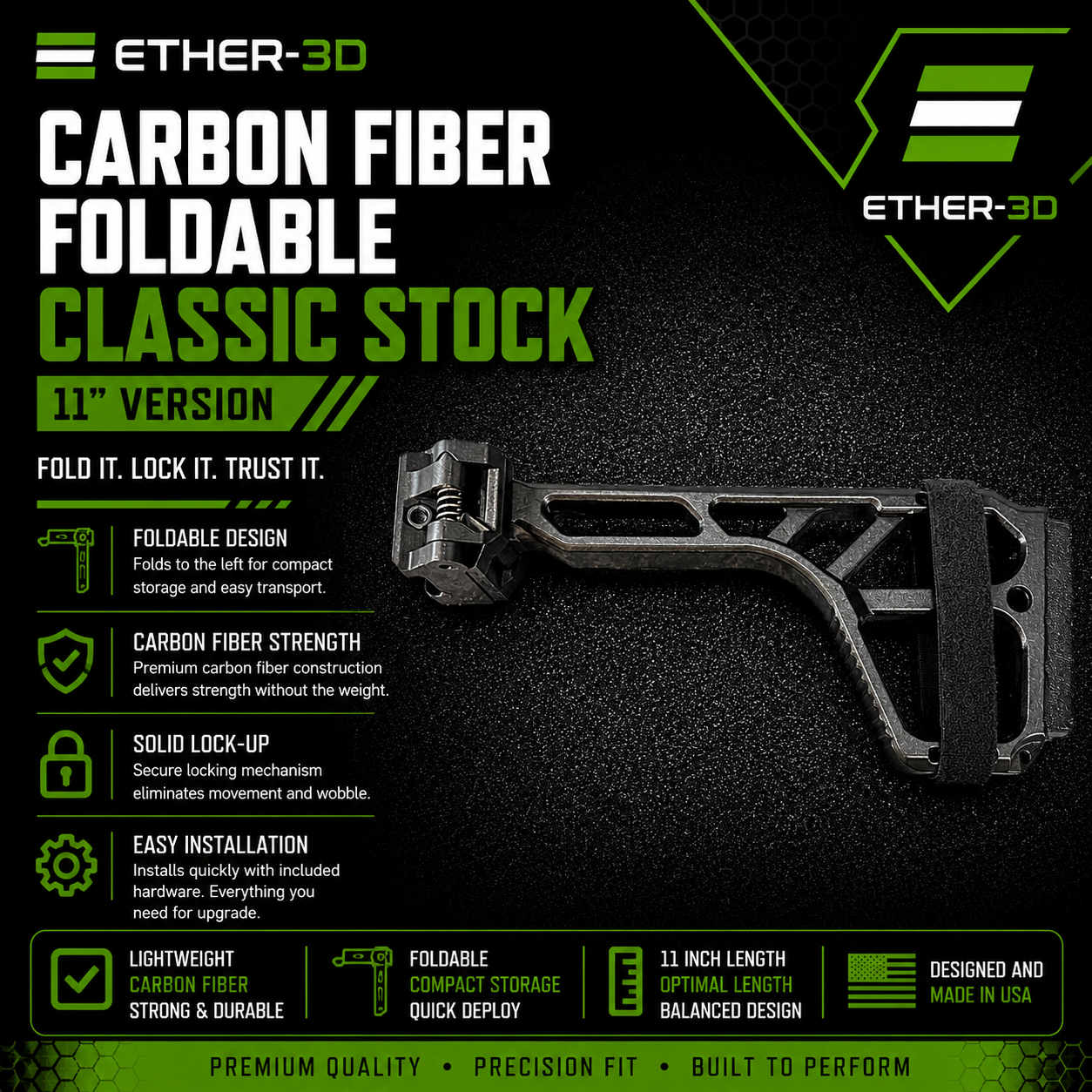 Carbon Fiber Foldable Classic Stock