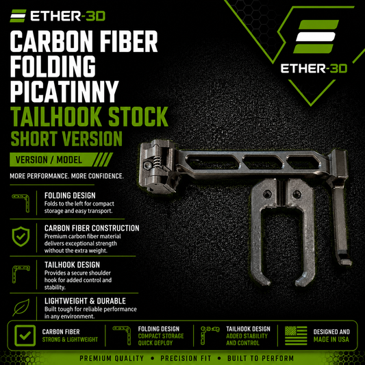 Carbon Fiber Folding Picatinny Tailhook Stock – Short Version