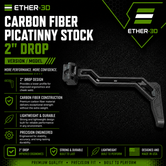 Carbon Fiber Picatinny Stock 2” Drop