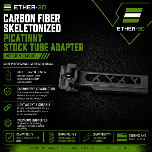Carbon Fiber Skeletonized Picatinny Stock Tube Adapter