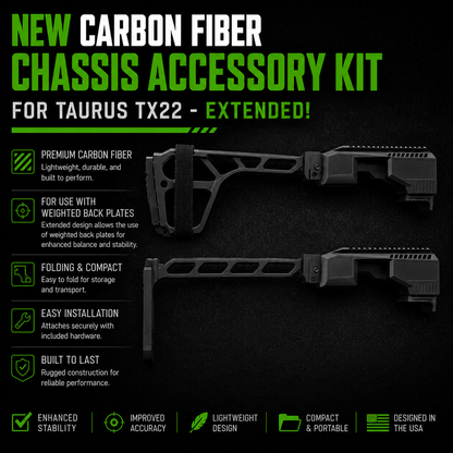 Complete Chassis Accessory Kit for Taurus TX22 - Carbon Fiber Extended!