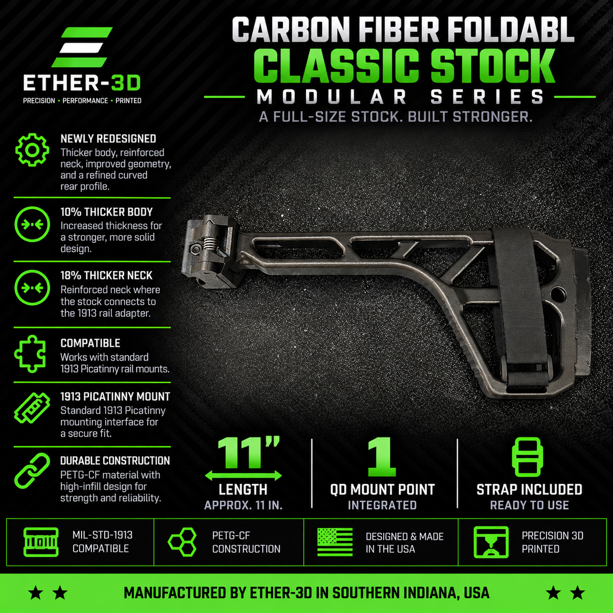 New Design Carbon Fiber Foldable Classic Stock