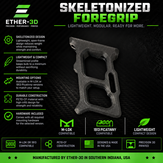 Skeletonized Foregrip – M-LOK & Picatinny