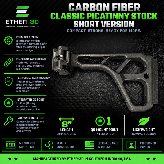New Design Carbon Fiber Classic Picatinny Stock – Short Version