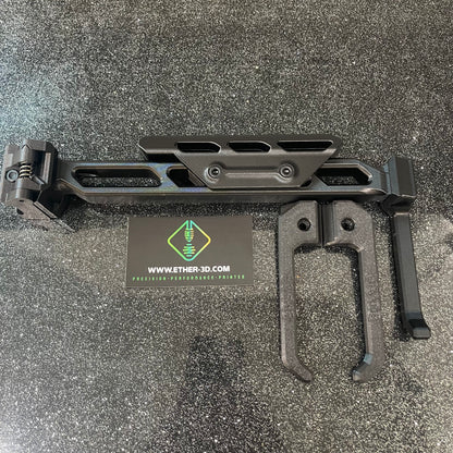 Carbon Fiber Folding Picatinny Tailhook Stock With Cheek Riser