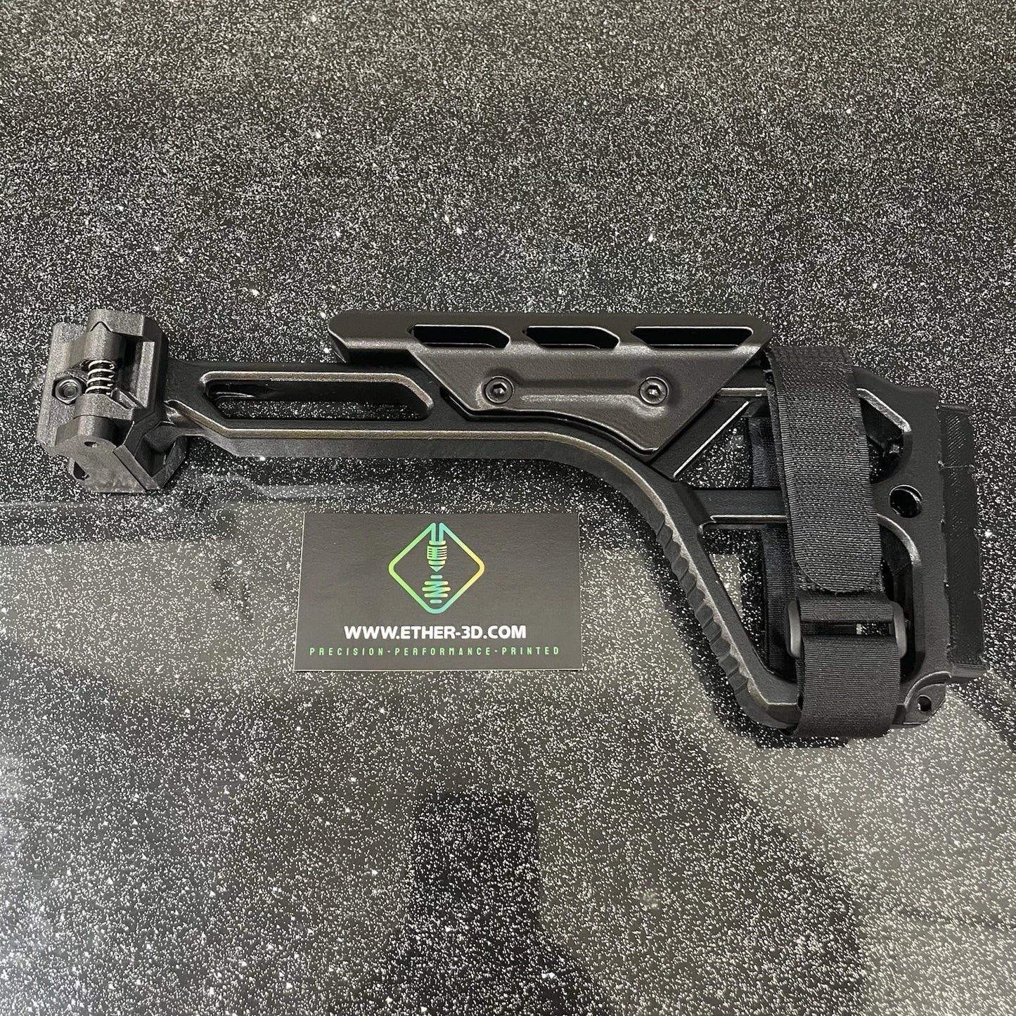 Carbon Fiber Folding Picatinny Classic Stock With Cheek Riser